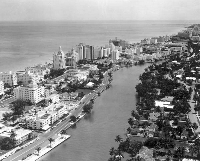 Miami Beach arial View from 1955