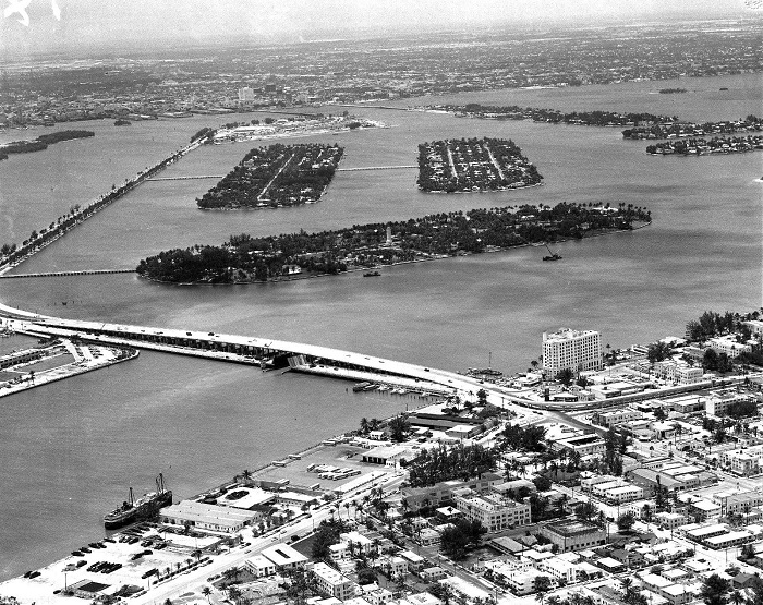 Aerial View Of Star Island Overlooking Palm and Hibiscus Islands in the Backround - Circa 1958
