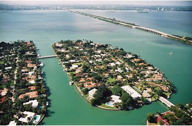 Rare Arial photo - Sunset Island Miami Beach Florida