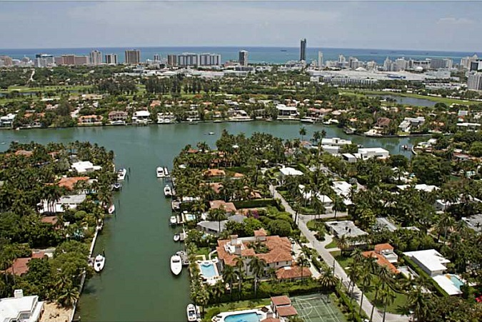 Sunset Island Miami Beach Facing East to Ocean